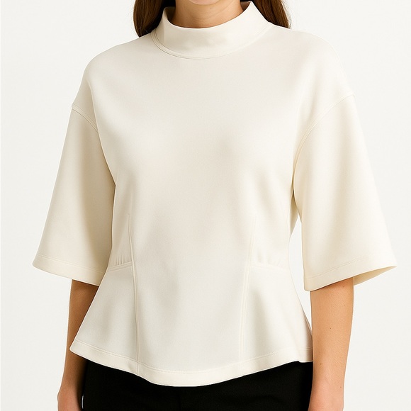 Zara White Structured Corset Style Work Blouse - Picture 1 of 4